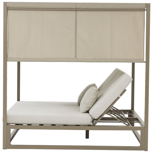 Daybed Edna aluminio taupe y textil beige
