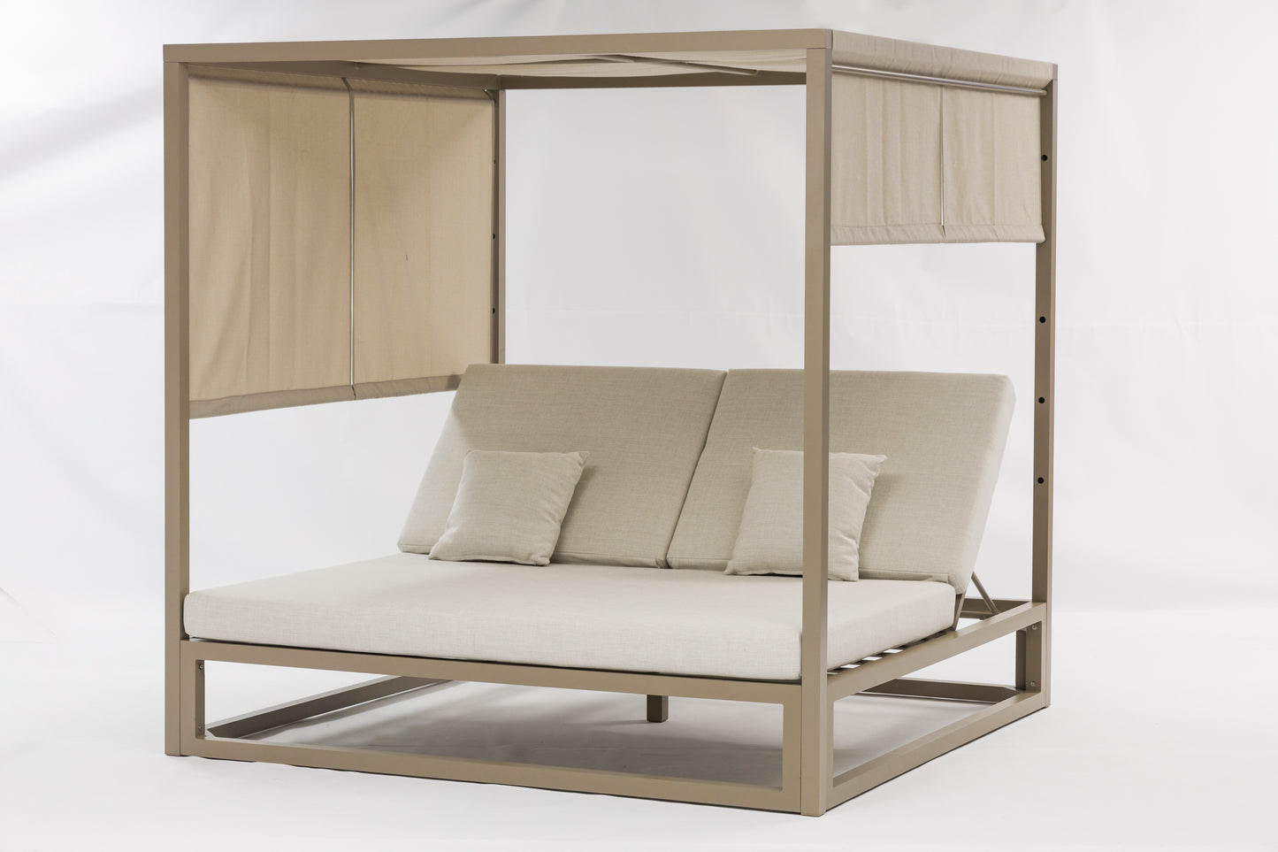 Daybed Edna aluminio taupe y textil beige