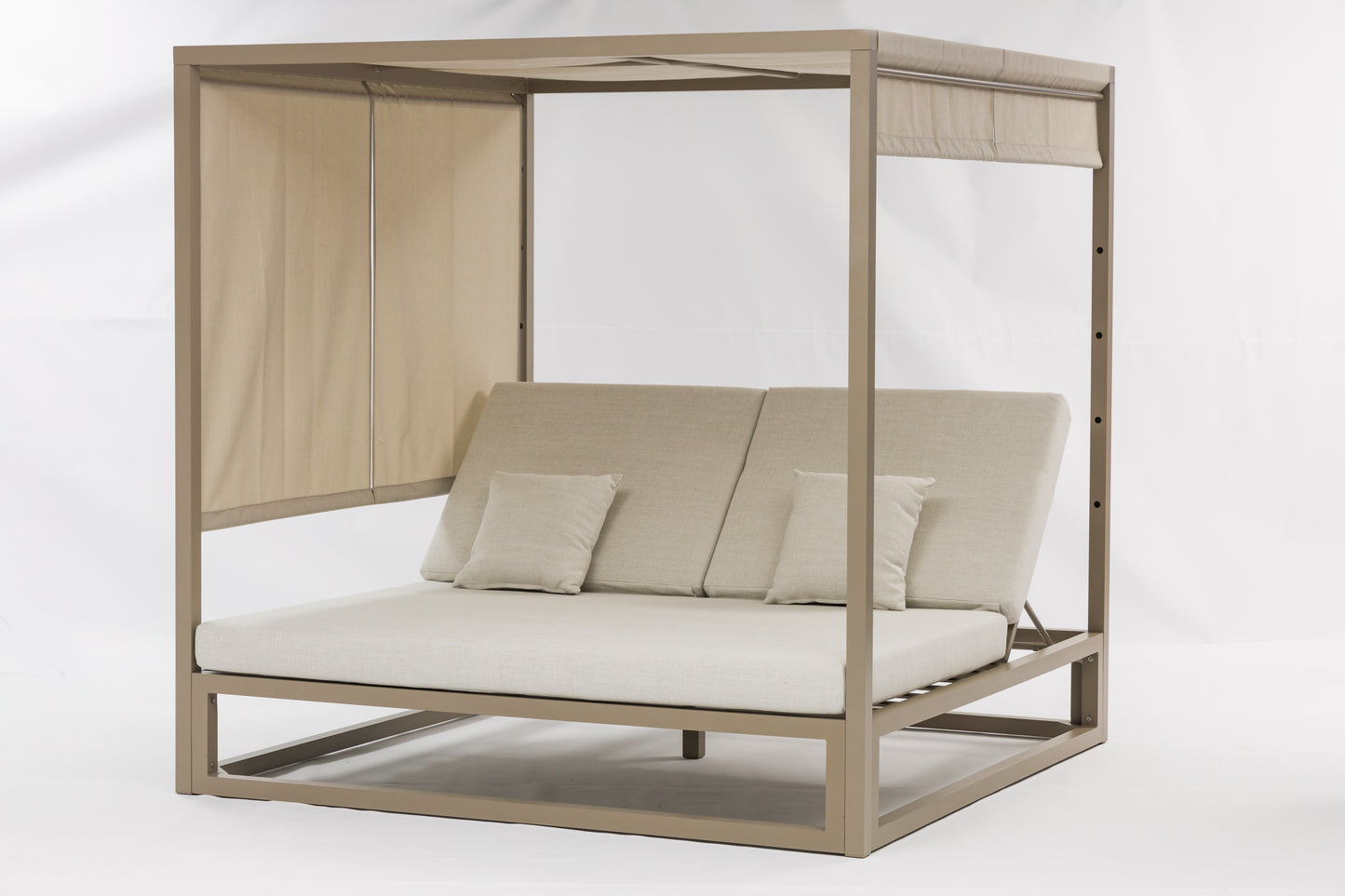 Daybed Edna aluminio taupe y textil beige