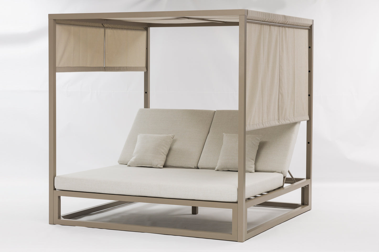 Daybed Edna aluminio taupe y textil beige