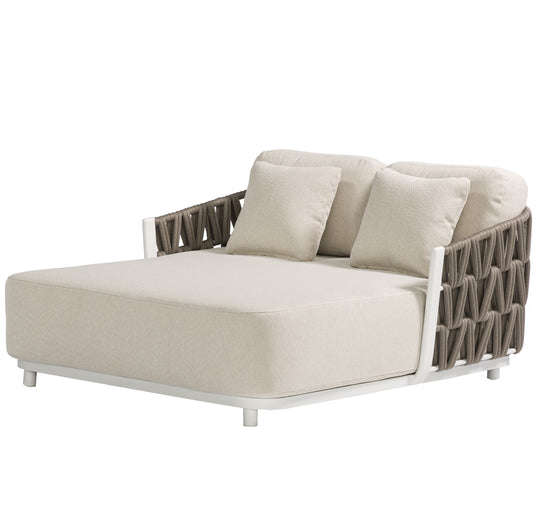 Daybed Carson aluminio blanco textil beige