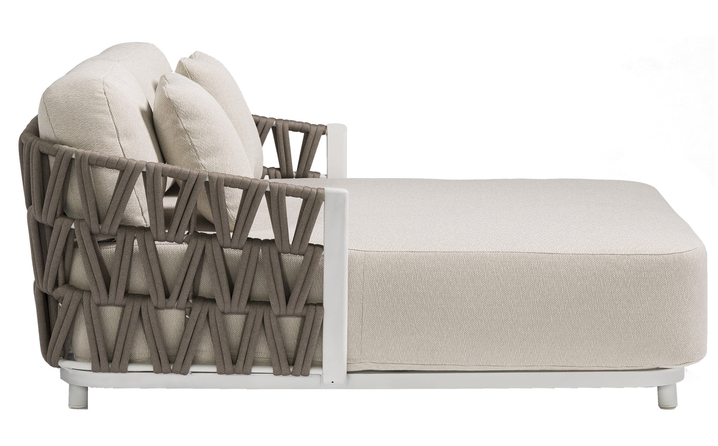 Daybed Carson aluminio blanco textil beige
