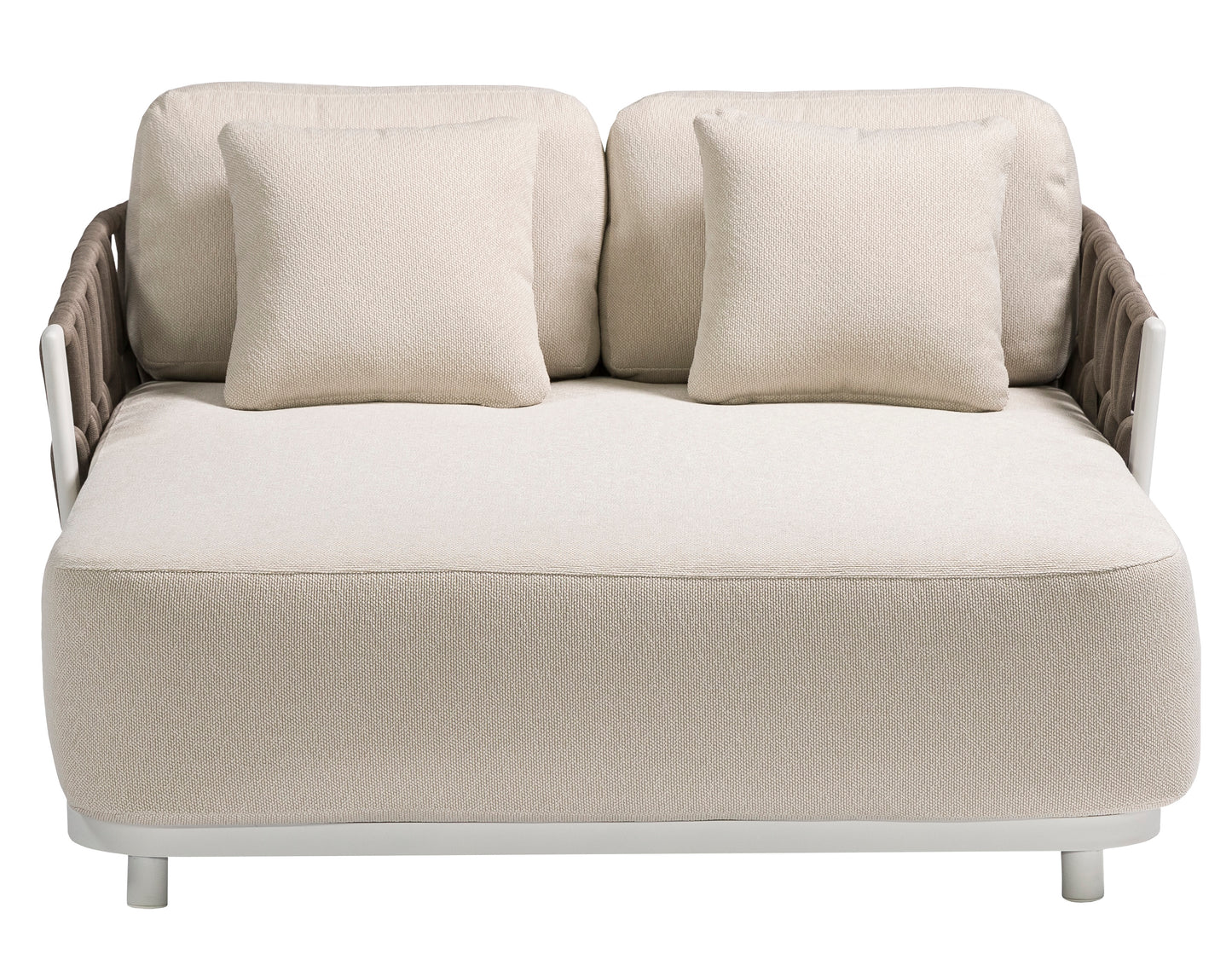 Daybed Carson aluminio blanco textil beige