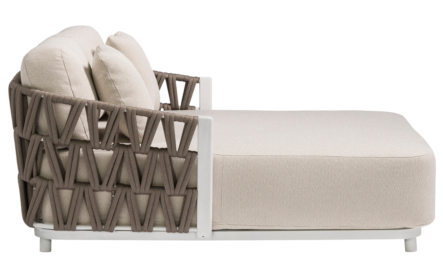 Daybed Carson aluminio blanco textil beige