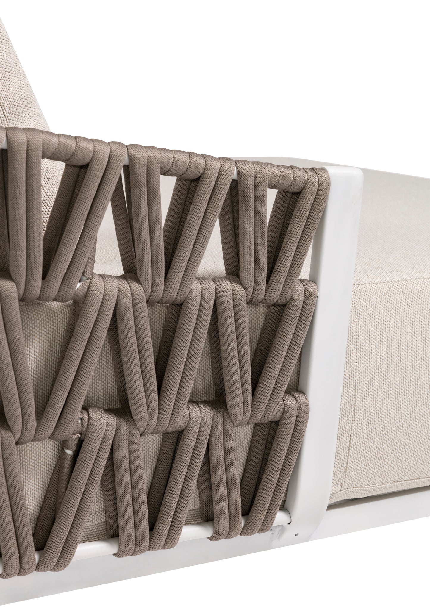 Daybed Carson aluminio blanco textil beige