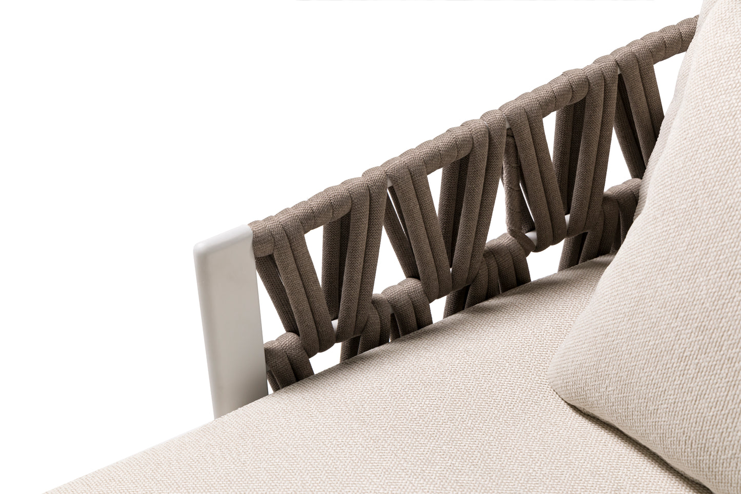 Daybed Carson aluminio blanco textil beige