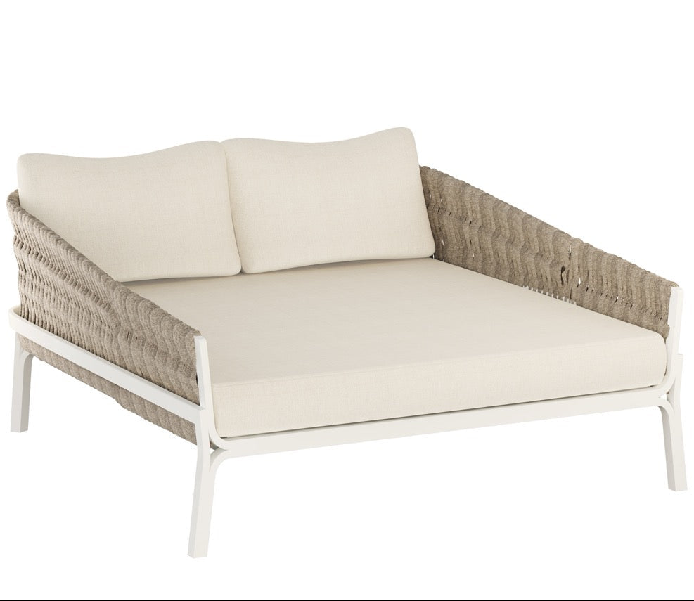 Daybed Anmore aluminio blanco textil  greige