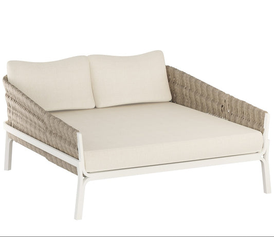 Daybed Anmore aluminio blanco textil  greige