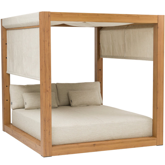 Daybed Java 220 x 196x200 cm aluminio efecto teca natural