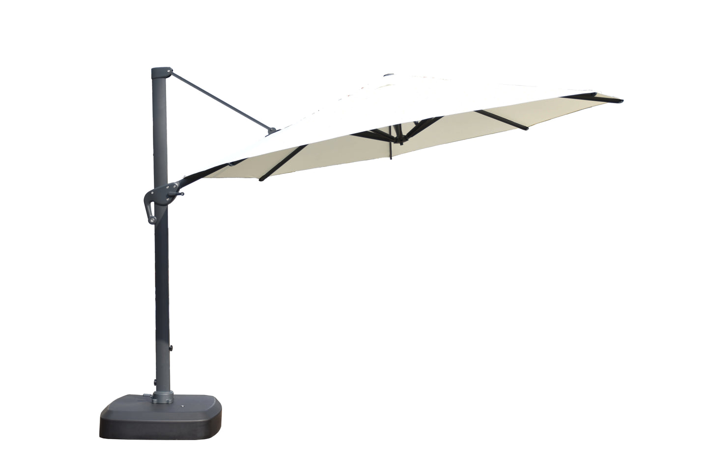 Sombrilla Kioto octogonal Ø 350 cm con pie lateral y base rellenable de 150 kg