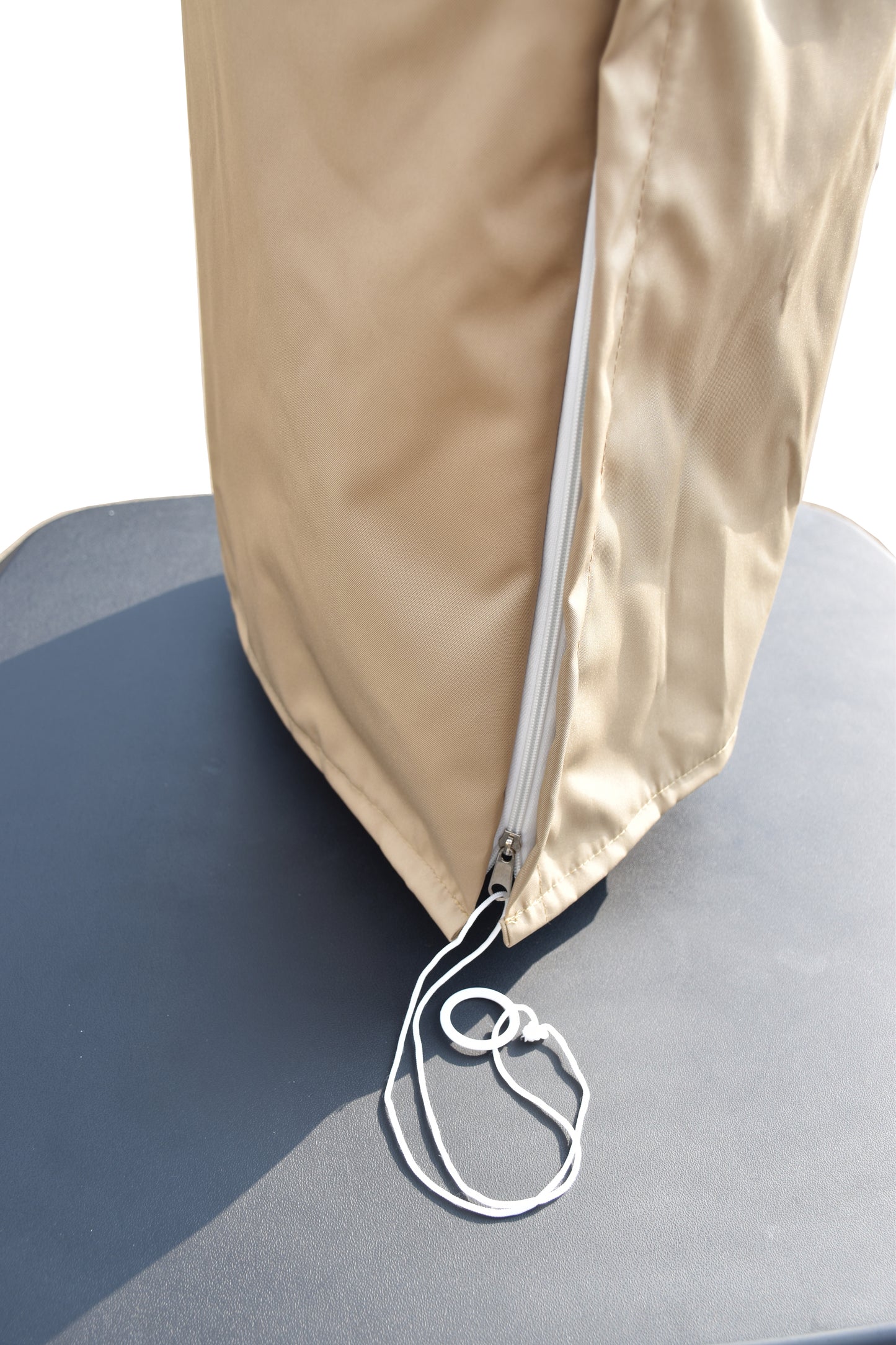 Sombrilla Kioto rectangular 300x400 cm con pie lateral y base rellenable de 150 kg.