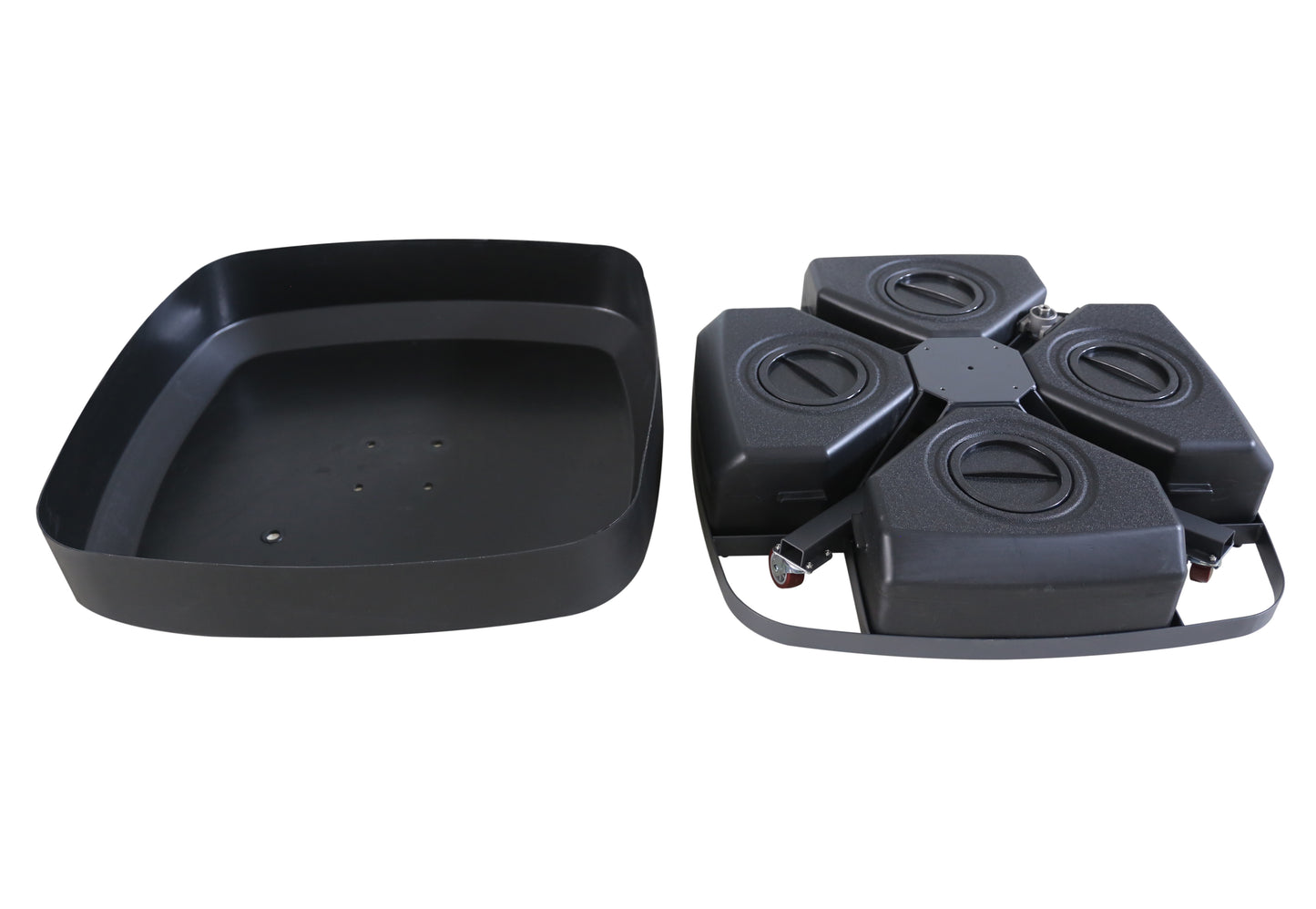 Sombrilla Mitras 350x350 cm pie lateral con base rellenable de 150 kg.