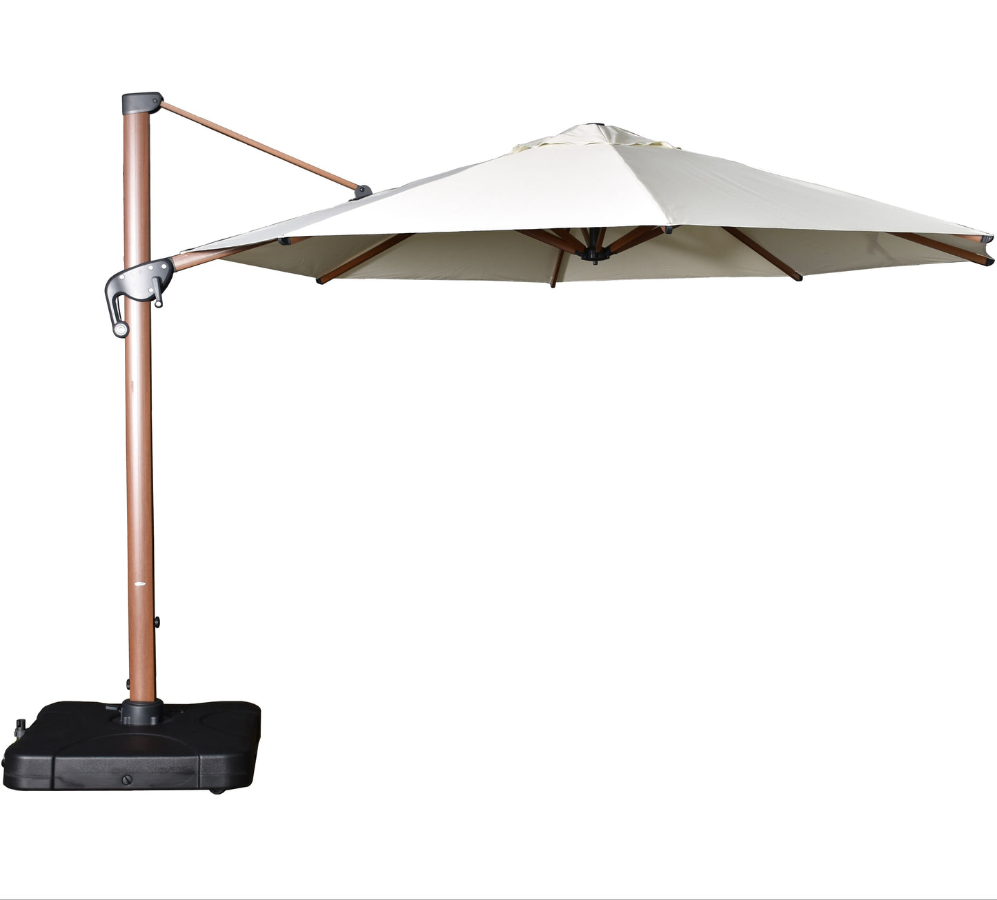 Sombrilla Igris octogonal Ø 350 cm con pie lateral y base rellenable de 150 kg