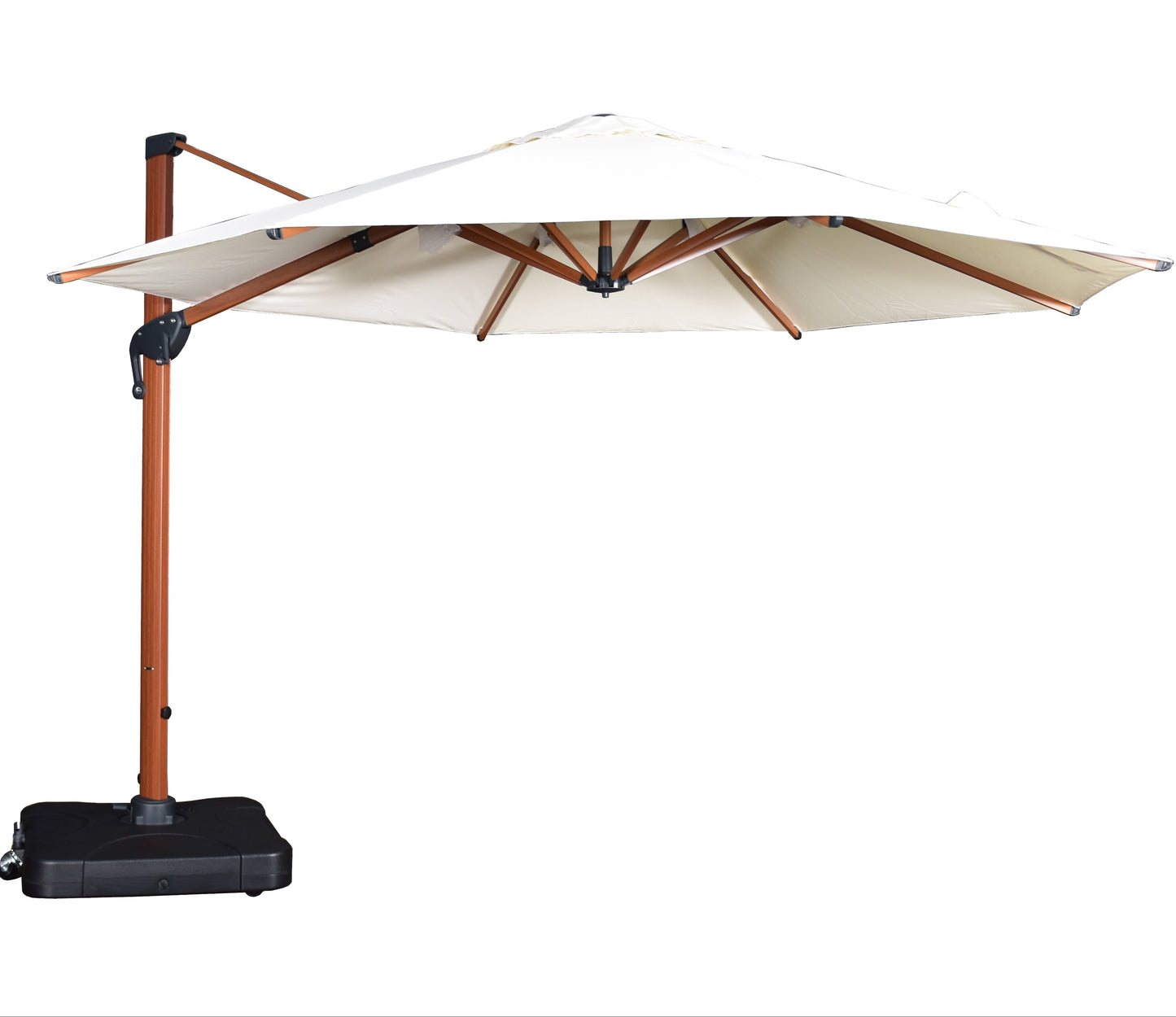 Sombrilla Igris octogonal Ø 350 cm con pie lateral y base rellenable de 150 kg