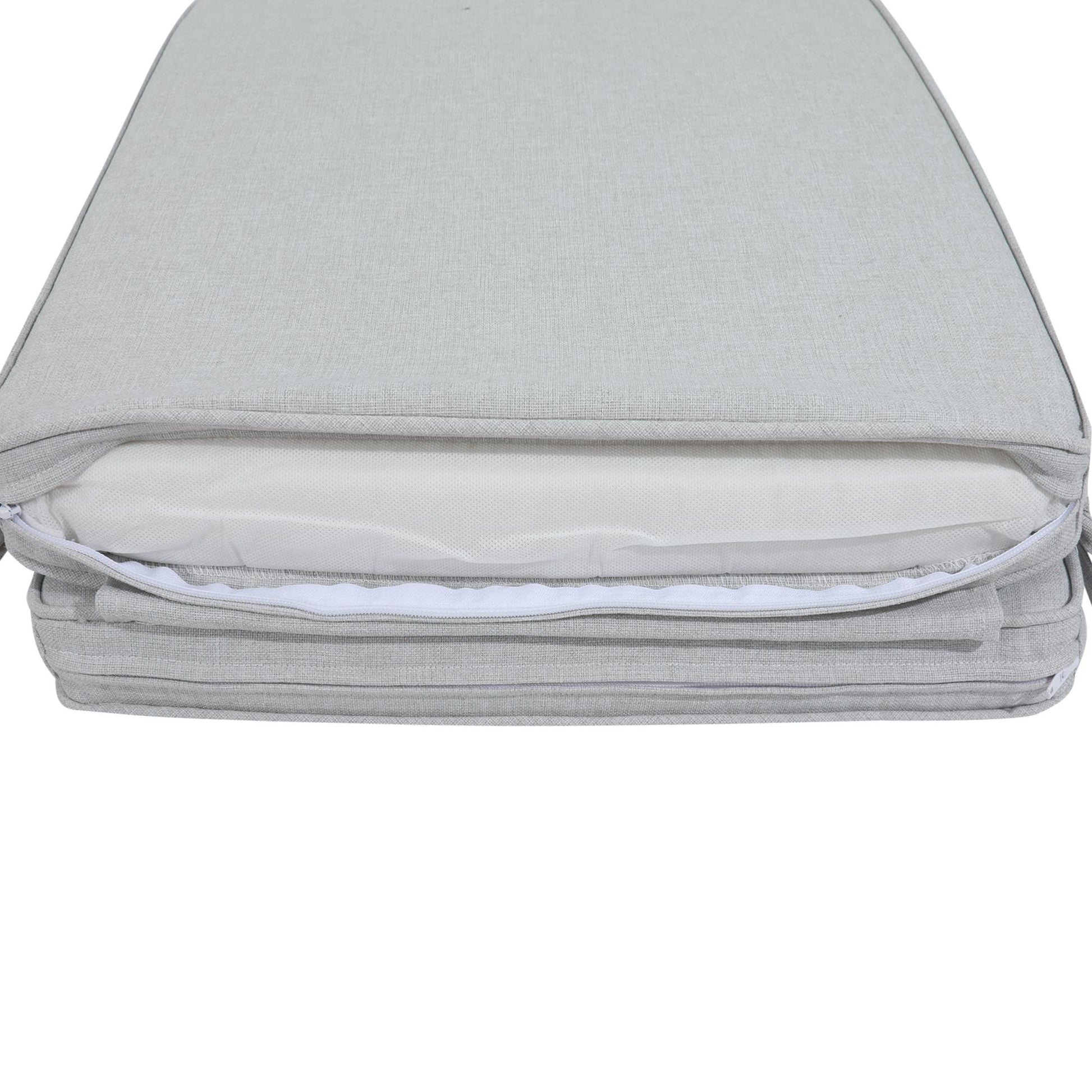 Cojín de asiento y respaldo 45x91x5 cm color gris claro
