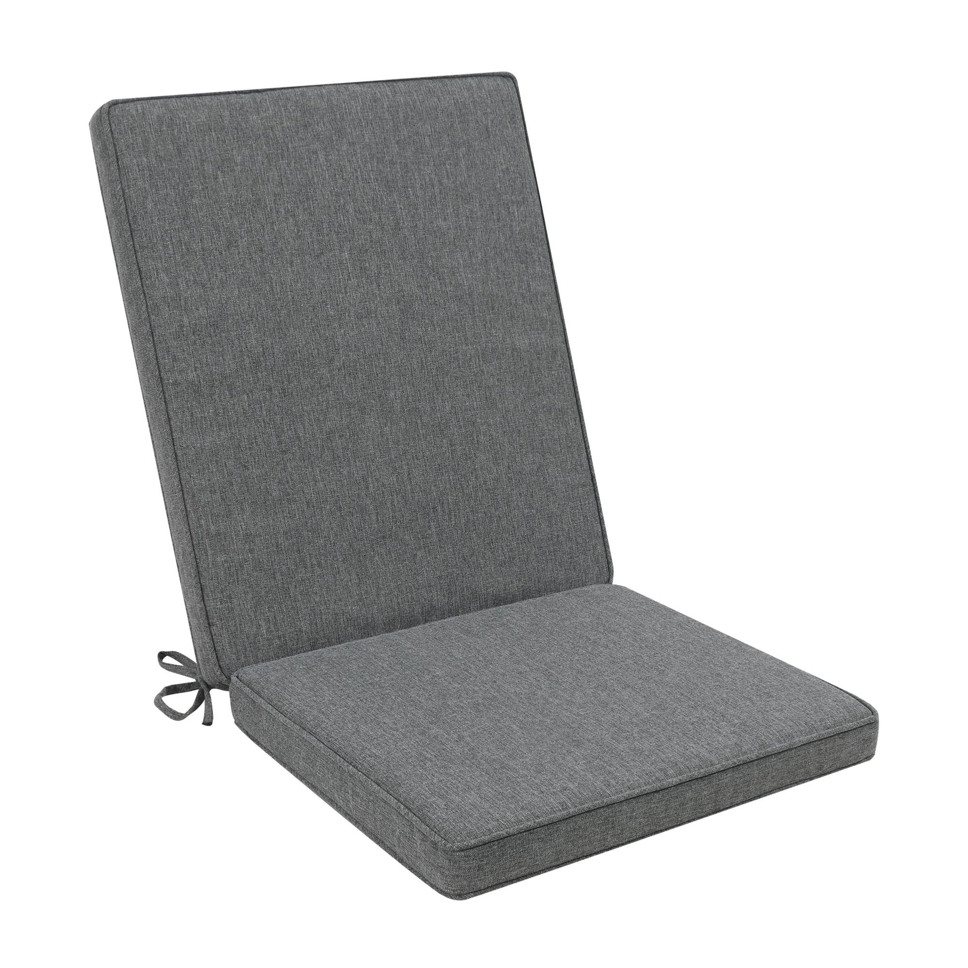 Cojín de asiento y respaldo 45x91x5 cm color gris oscuro.