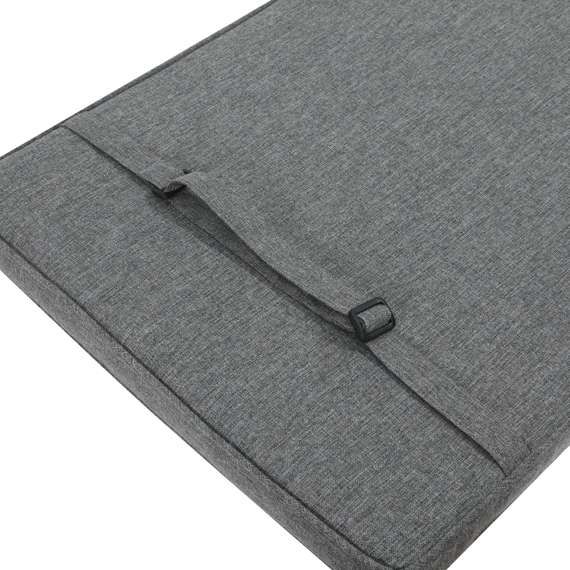 Cojín de asiento y respaldo 45x91x5 cm color gris oscuro.