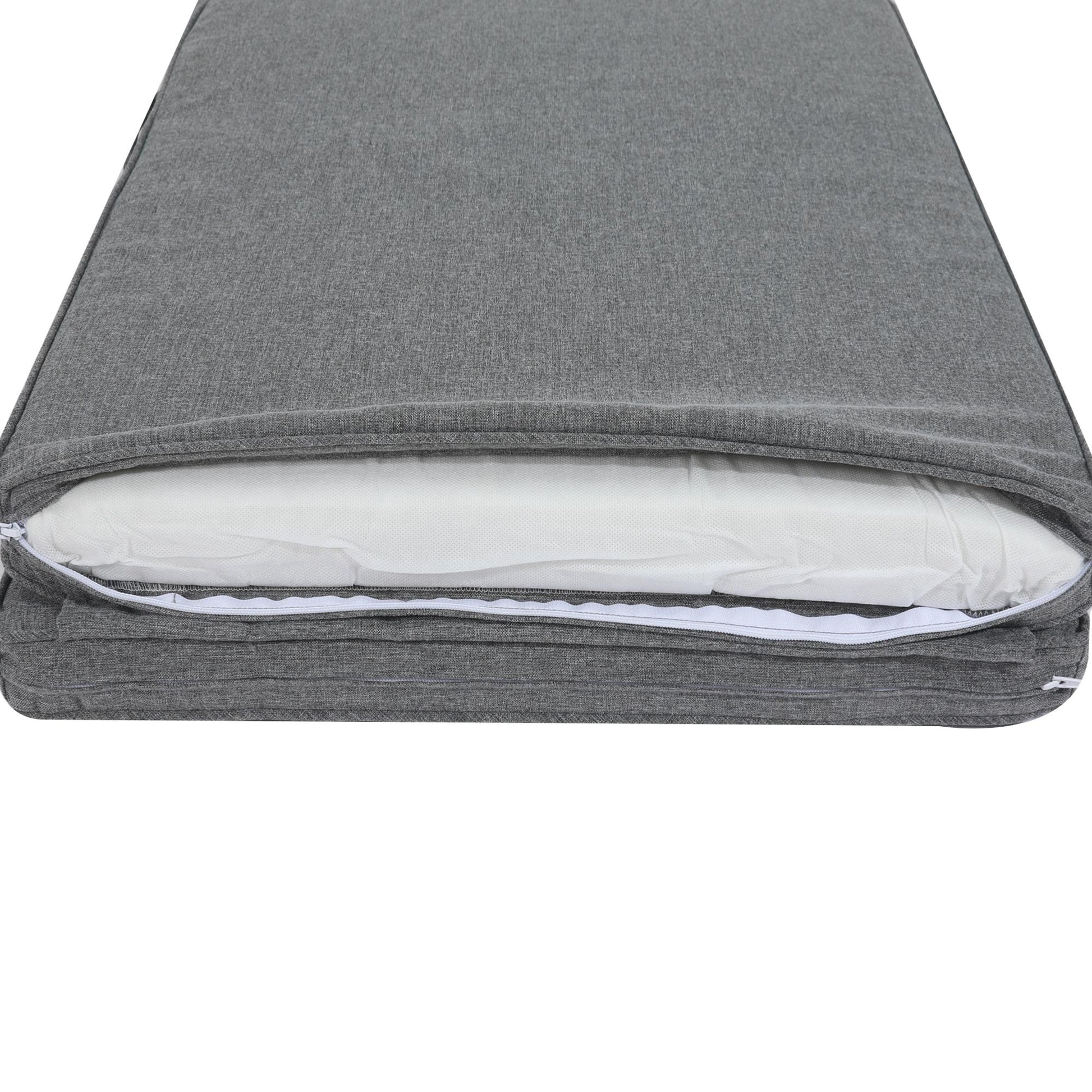 Cojín de asiento y respaldo 45x91x5 cm color gris oscuro.