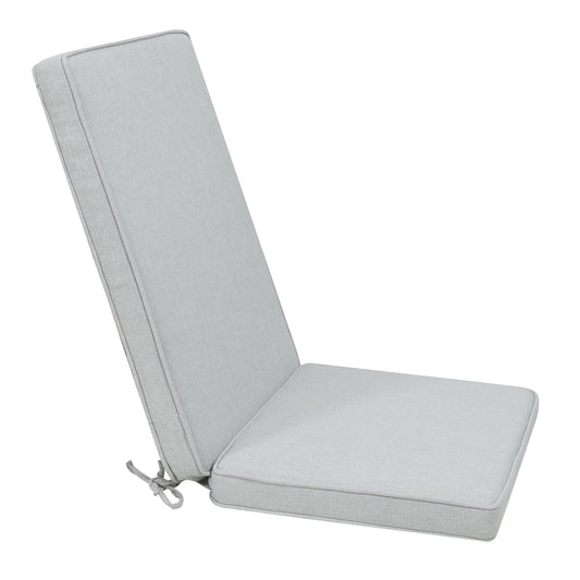 Cojín de asiento y respaldo alto 50x115x5 cm color gris claro