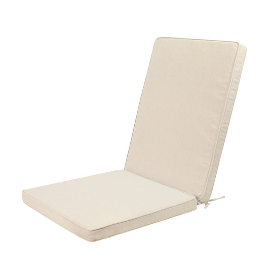 Cojín de asiento y respaldo alto 50x115x5 cm color beige