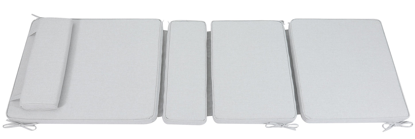Cojín para tumbona Mita 50x192x5 cm color gris claro