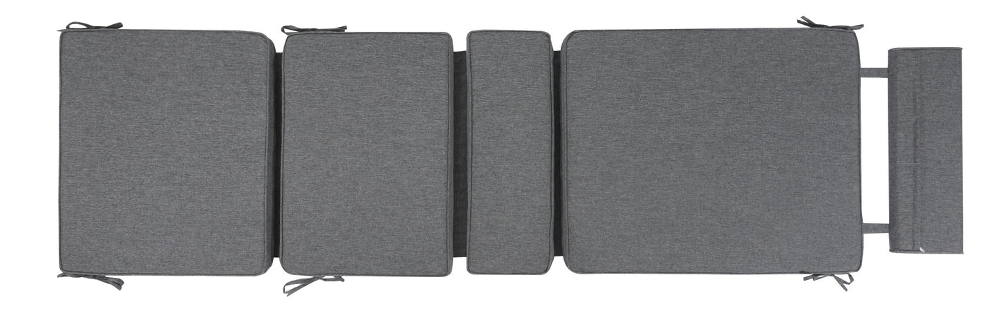 Cojín para tumbona Mita 50x192x5 cm color gris oscuro.