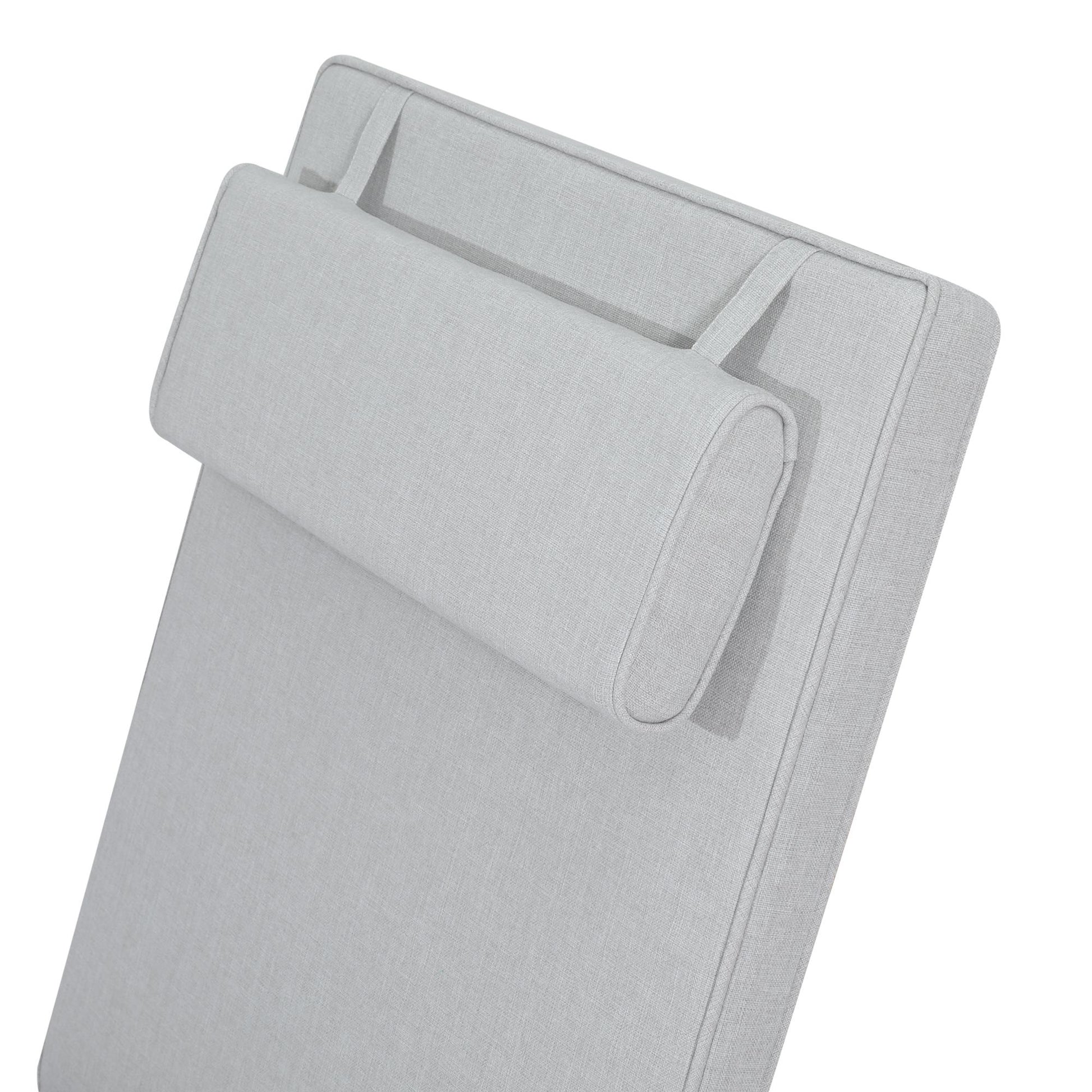 Cojín para tumbona Roxas 59x196x5 cm color  gris claro