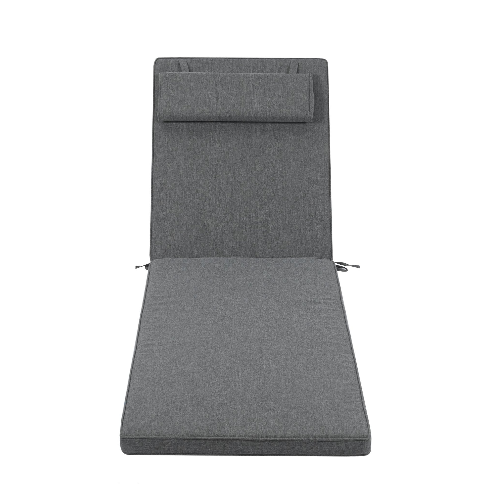 Cojín para tumbona Roxas 59x196x5 cm color gris oscuro