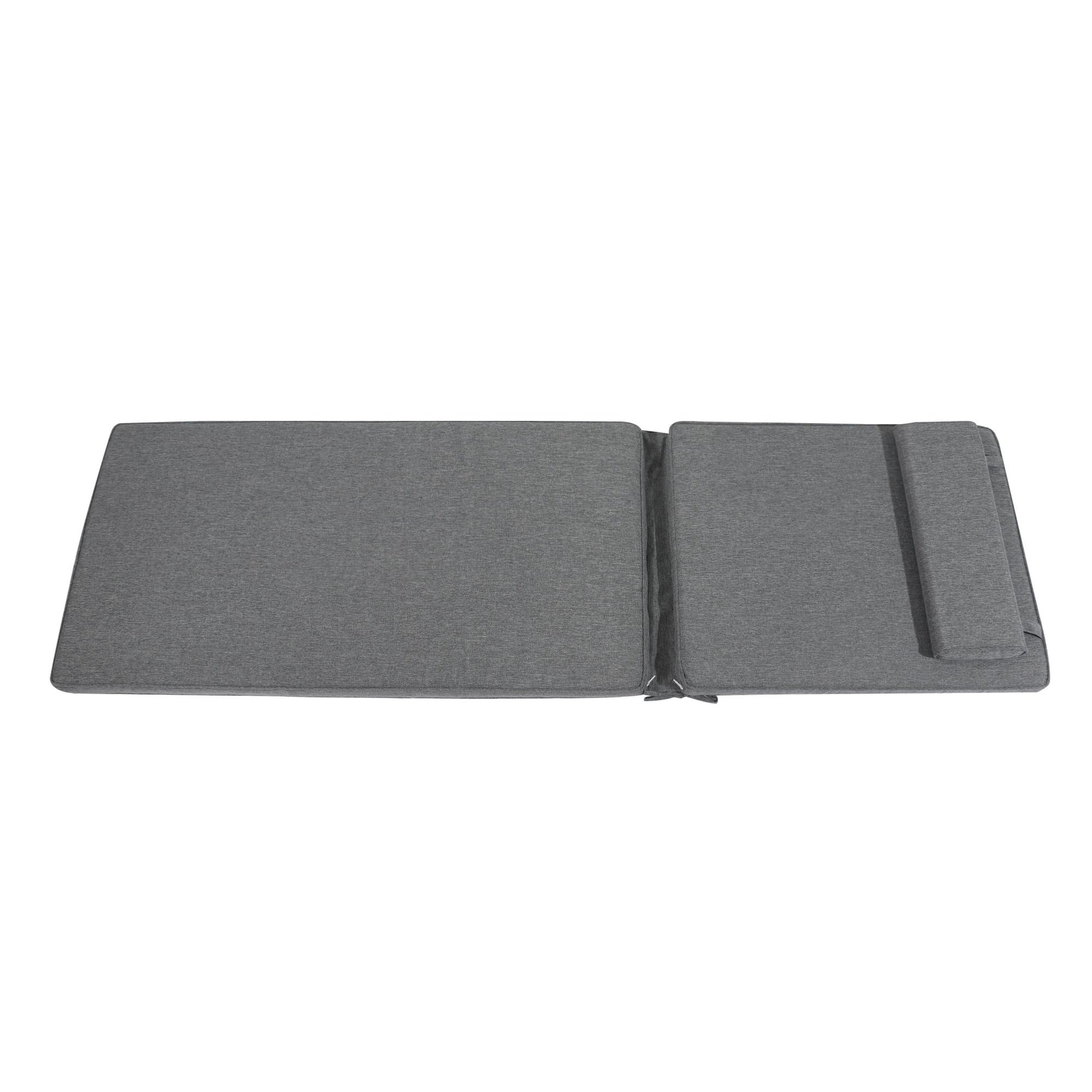 Cojín para tumbona Roxas 59x196x5 cm color gris oscuro