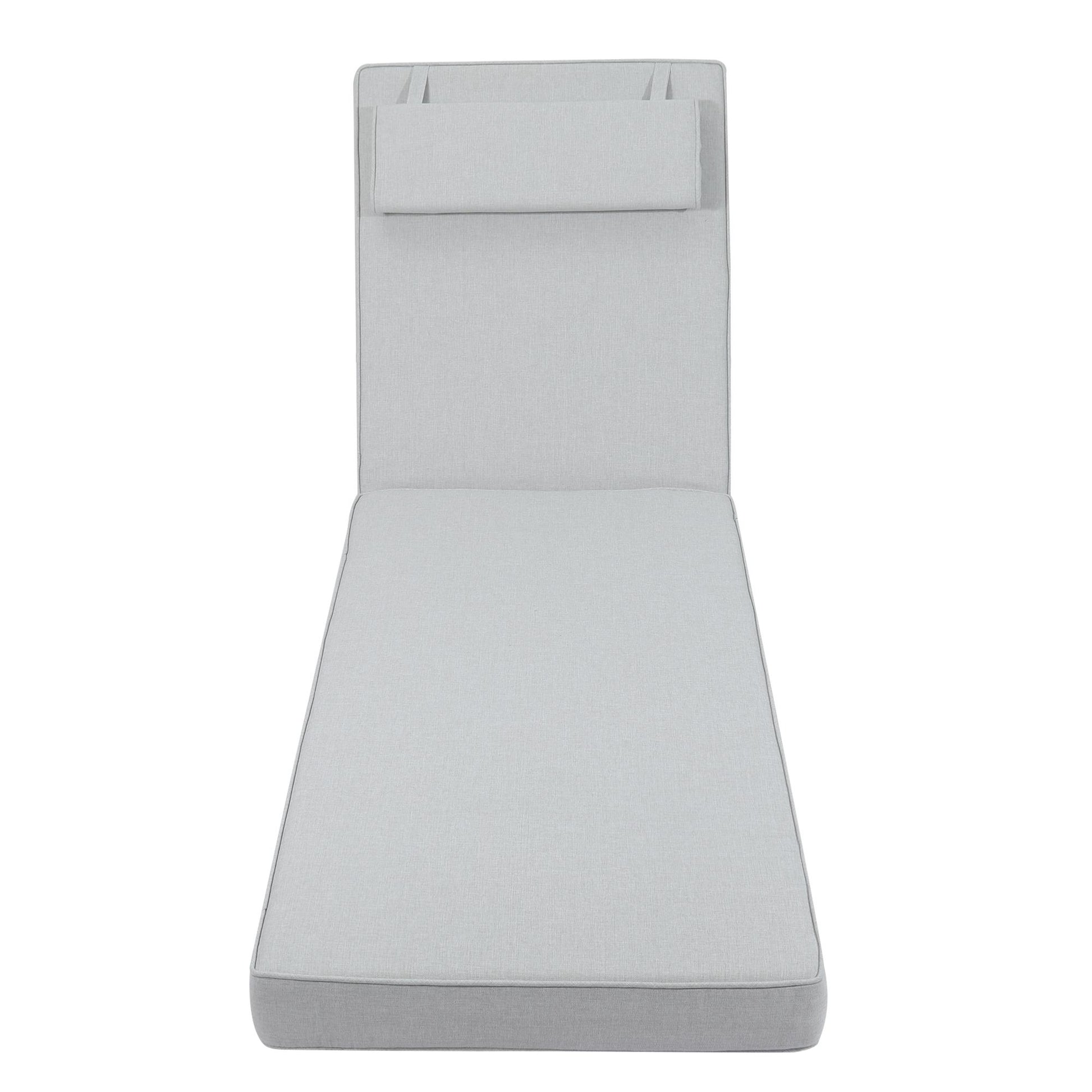 Cojín para tumbona Roxas 59x199x10 cm color  gris claro
