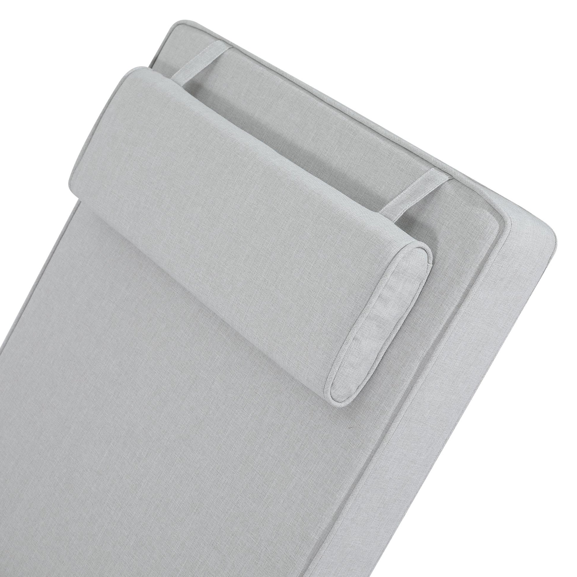 Cojín para tumbona Roxas 59x199x10 cm color  gris claro