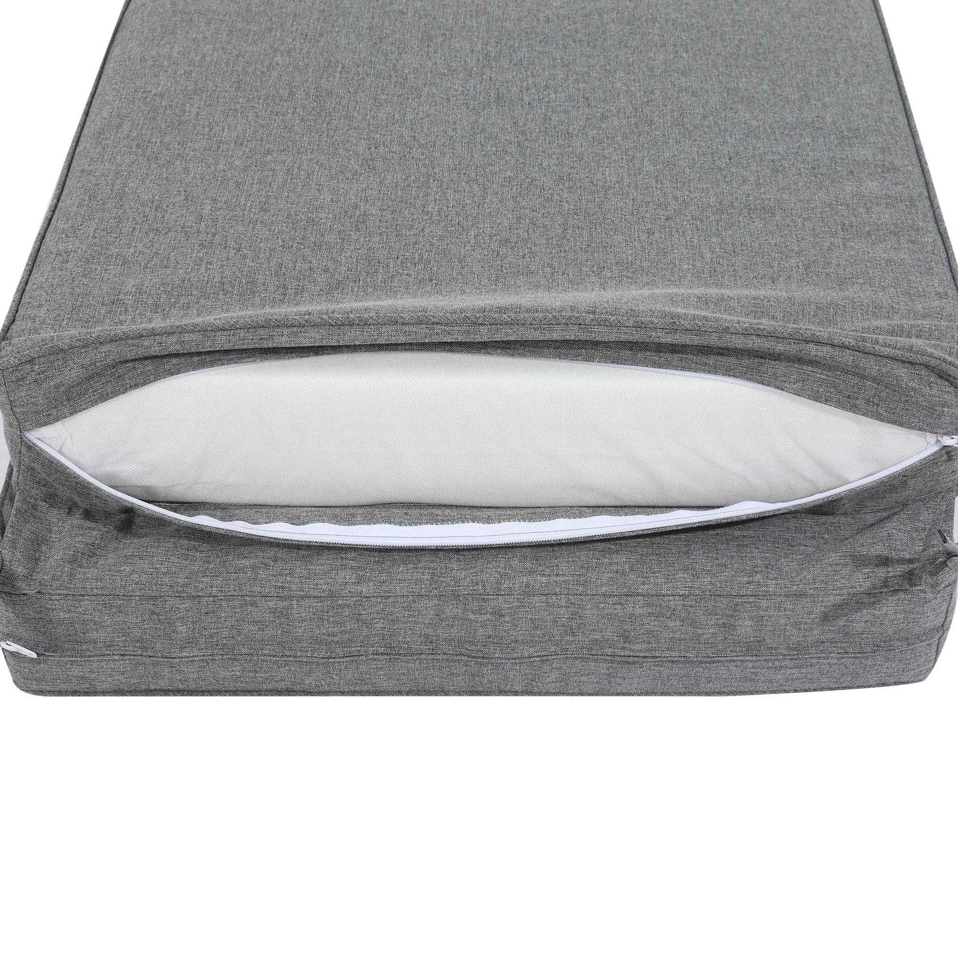 Cojín para tumbona  Roxas 59x199x10 cm color  gris oscuro