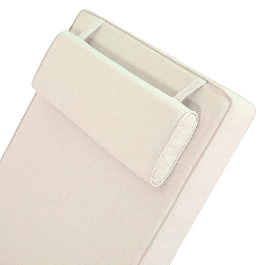 Cojín para tumbona Roxas 59x196x5 cm color  beige