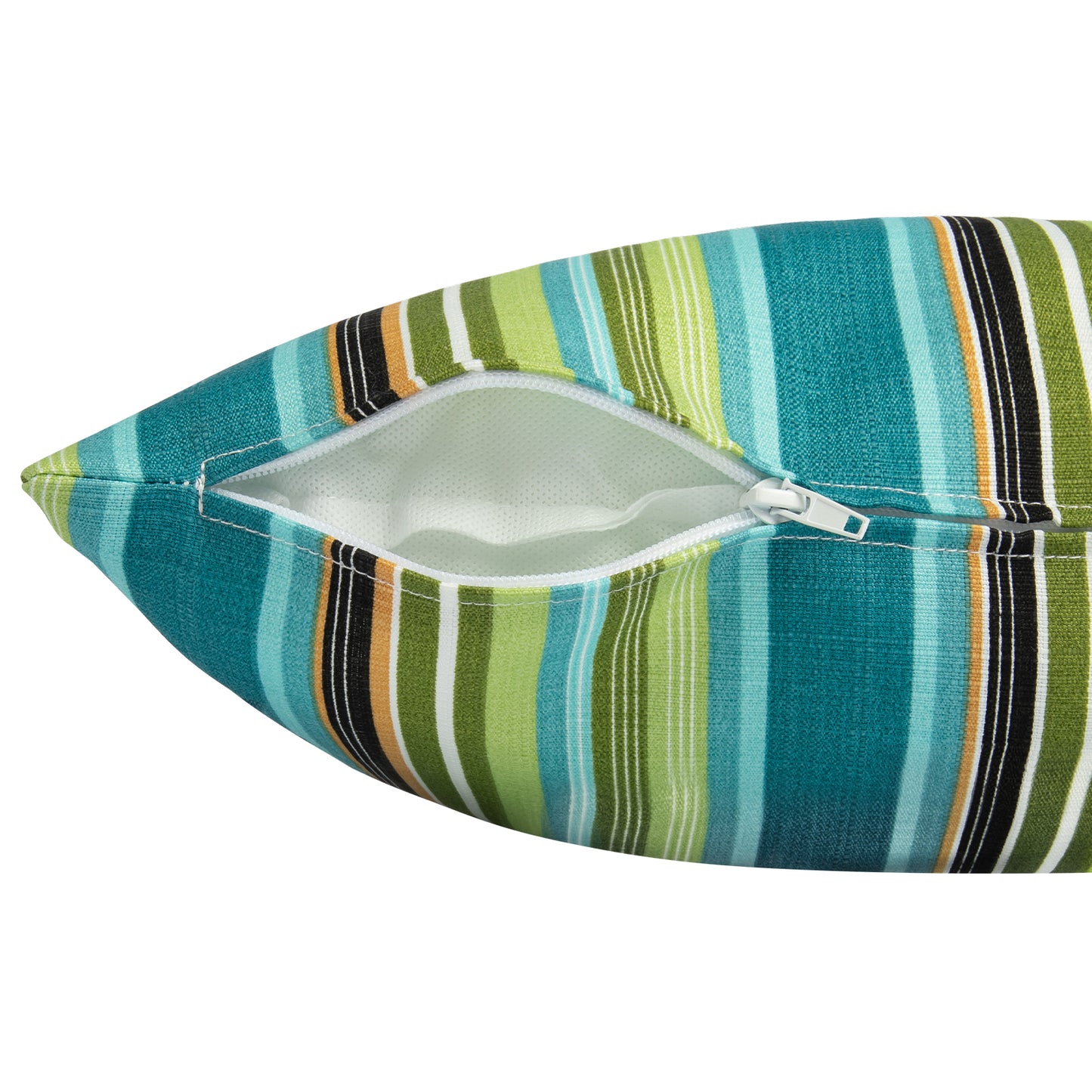 Cojín decorativo 45x45x12 cm  multicolor rayas.