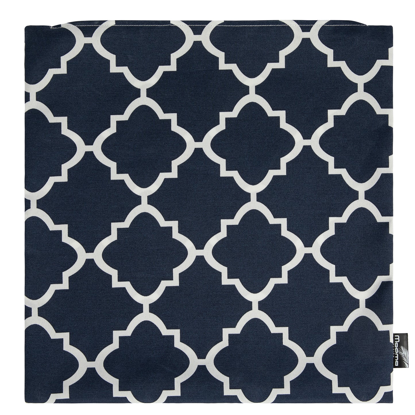 Cojín decorativo 45x45x12 cm estampado azul marino / blanco