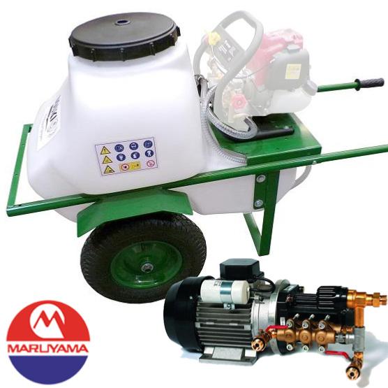 Carretilla fumigadora Maruyama 100L motor Eléctrico 40bar 15L. 2 ruedas