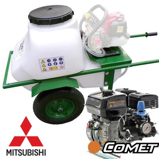 Carretilla sulfatadora Comet motor Mitsubishi 100L 25bar 25ltr/min 2 ruedas