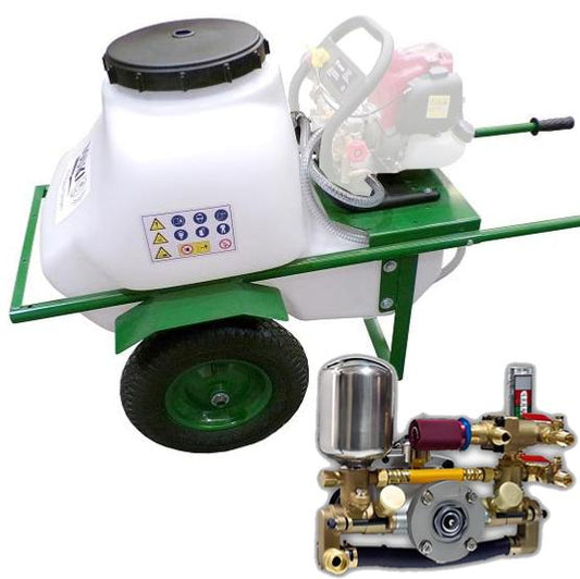 Carretilla fumigadora 100L motor Eléctrico 40bar 10L. 2 ruedas