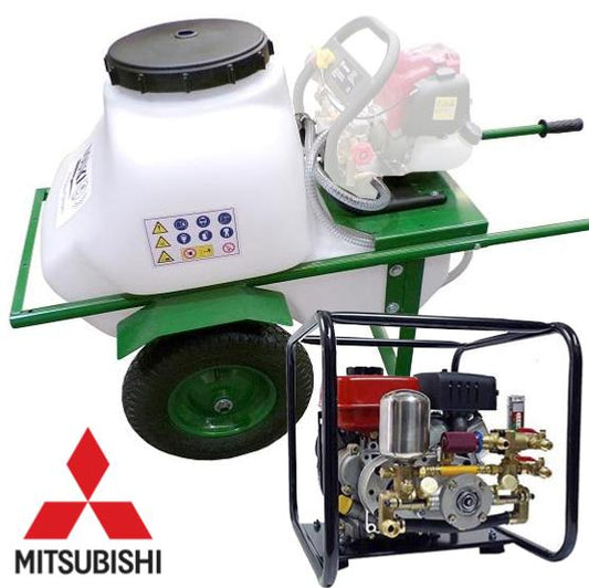 Carretilla sulfatadora motor Mitsubishi 100L 40bar 15ltr/min 2 ruedas