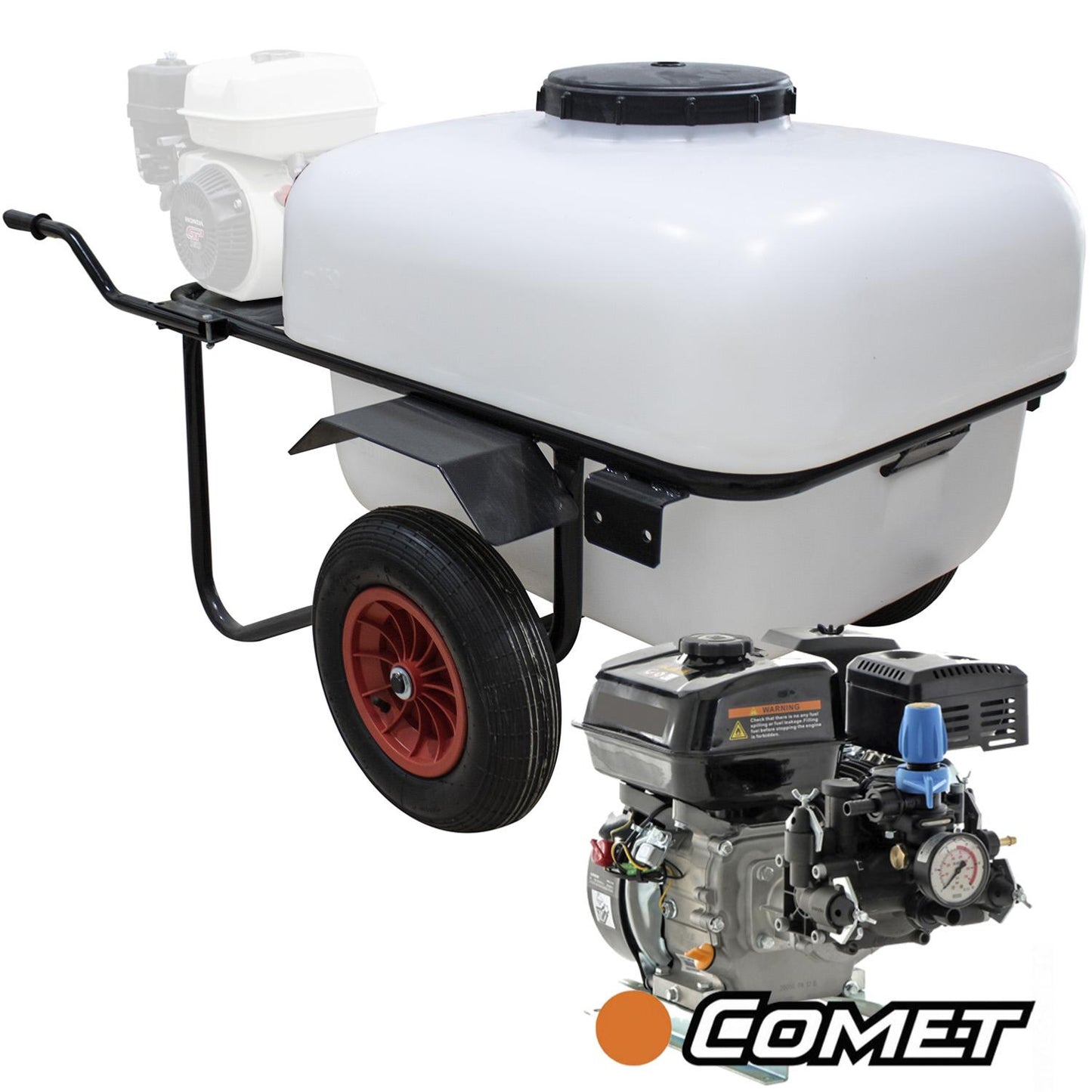 Carretilla sulfatadora Comet 200L 25bar 25ltr/min 2 ruedas
