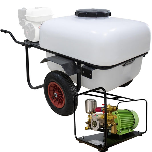 Carretilla sulfatadora 200L motor Eléctrico 40bar 10L. 2 ruedas