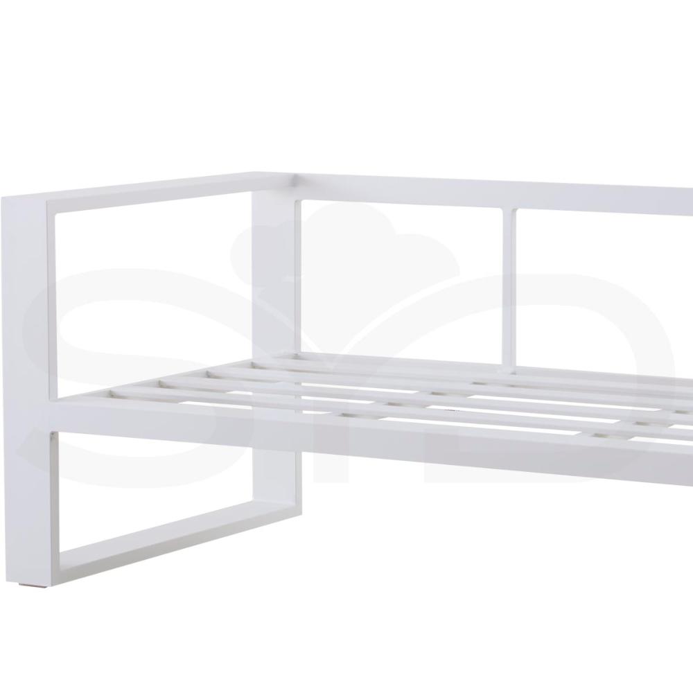 Sofá 2 plazas Niland aluminio  y cojinería blanca