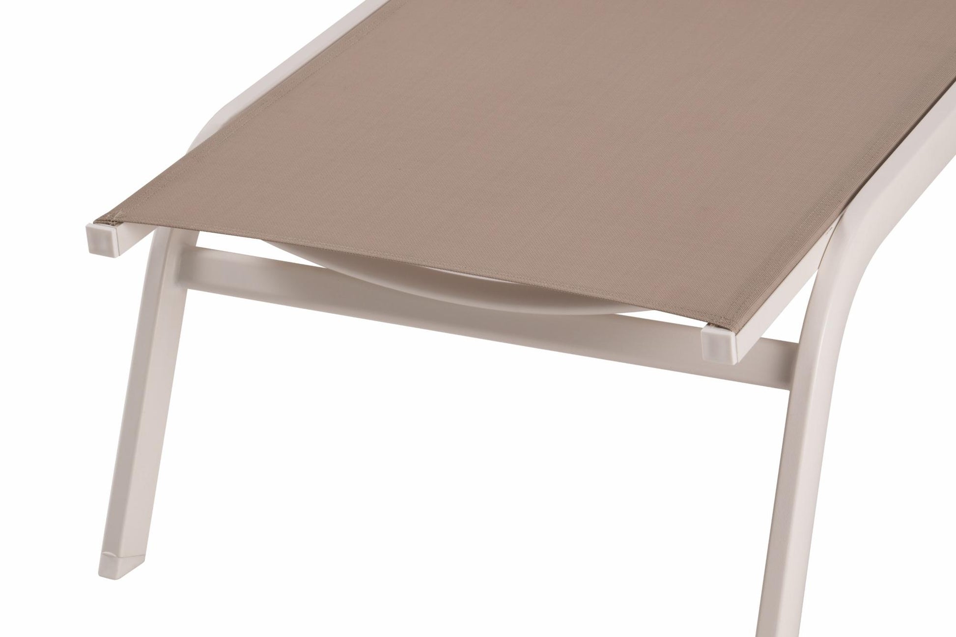 Tumbona Galt aluminio blanco y textilene taupe