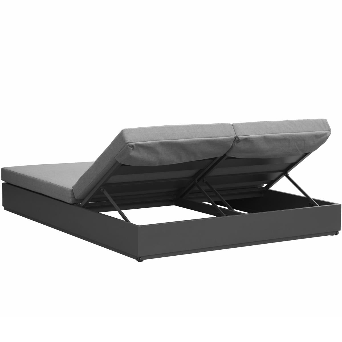 Daybed Ione aluminio antracita y textil gris medio