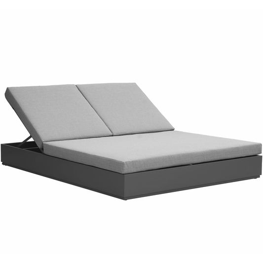 Daybed Ione aluminio antracita y textil gris medio