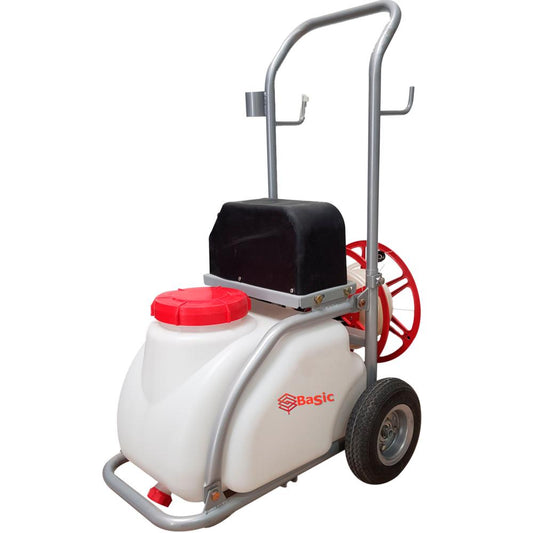 Carretilla sulfatadora, Motor Gasolina 30L. Motor eléctrico.
