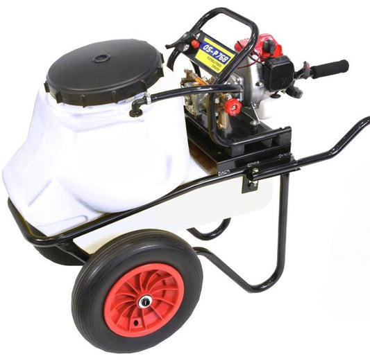 Carretilla sulfatadora, Motor Gasolina 50L. Motor 2T 30Bar 10L