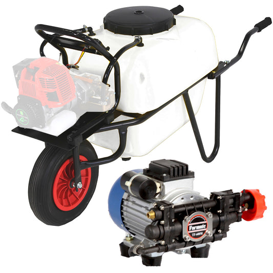 Carretilla sulfatadora 100L una rueda. Motor eléctrico.