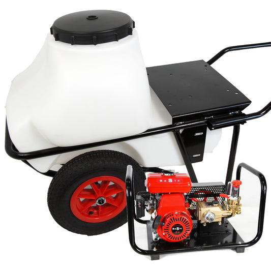 Carretilla sulfatadora, Motor Gasolina 100L. Motor 4T 30bar 12L