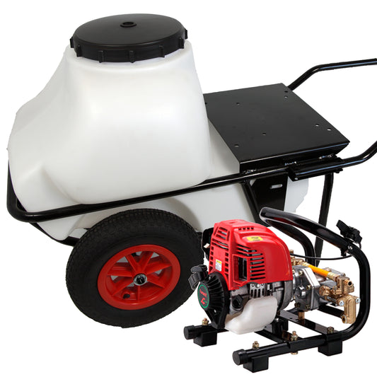 Carretilla sulfatadora, Motor Gasolina 100L. Motor 4T 30 Bar 10L